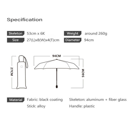 OLYCAT Light Black Glue Sunside Anti-UV Rain or Shine Umbrella(Champagne Gold)-garmade.com