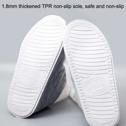 1 Pair Rainy Outdoor Anti-Skid Waterproof Shoe Cover Thickening Repetitive Use Shoe Cover S(White)-garmade.com