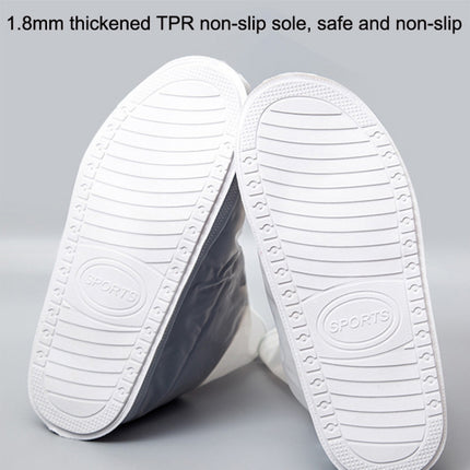 1 Pair Rainy Outdoor Anti-Skid Waterproof Shoe Cover Thickening Repetitive Use Shoe Cover L(White)-garmade.com