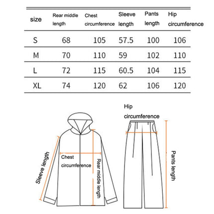 Raninfreem Outdoor Fashion Double Riding Reflection Raincoat Rain Pants Suit XL(Light Brown)-garmade.com