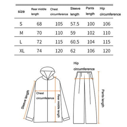 Raninfreem Outdoor Fashion Double Riding Reflection Raincoat Rain Pants Suit S(Cherry Powder)-garmade.com