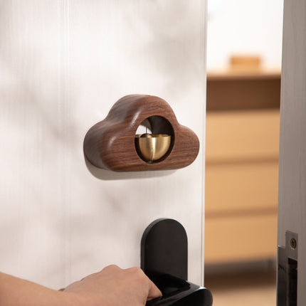 Suction Door Wind Chime Magnetic Suction Door Bell Wooden Decoration, Color: Walnut-garmade.com