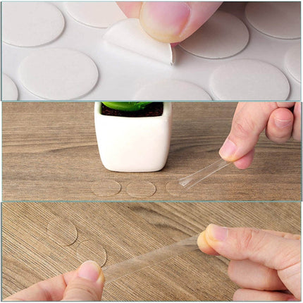 500pcs 10x0.8mm Round Transparent Double-Sided Adhesive Tape Waterproof Traceless Acrylic Glue-garmade.com
