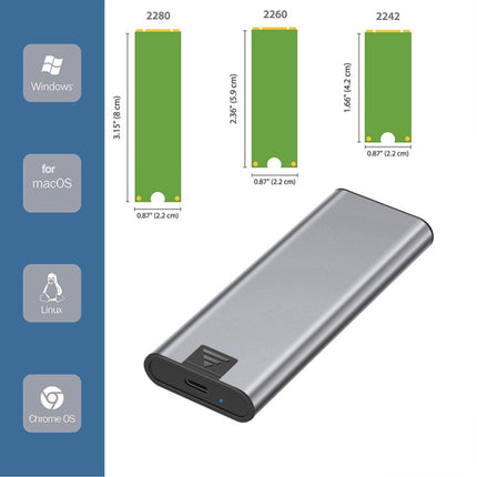 USB to USB-C/Type-C M.2 NVME All-Aluminum Solid State Drive Enclosure-garmade.com