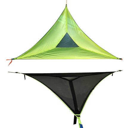 Aerial Multiplayer Triangle Hammock Folding Mesh Hammock Tree Tent,Size: 400x400x400cm Black-garmade.com