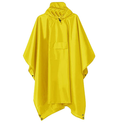 Duff PU Coated Pocket Style 3 In 1 Raincoat Backpack Mountaineering Outdoor Hiking Rain Cape(Yellow)-garmade.com