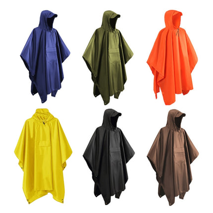 Duff PU Coated Pocket Style 3 In 1 Raincoat Backpack Mountaineering Outdoor Hiking Rain Cape(Yellow)-garmade.com