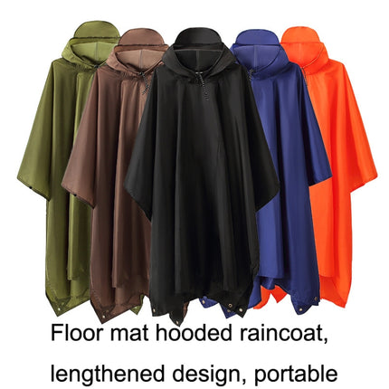 Duff PU Coated Pocket Style 3 In 1 Raincoat Backpack Mountaineering Outdoor Hiking Rain Cape(Green)-garmade.com