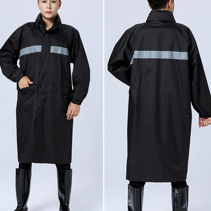 X18 Siamese Raincoat Outdoor Adult Reflective Riding Raincoat, Size: XL(Black)-garmade.com