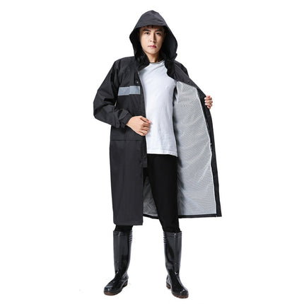X18 Siamese Raincoat Outdoor Adult Reflective Riding Raincoat, Size: XXL(Black)-garmade.com