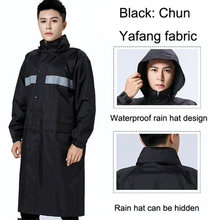 X18 Siamese Raincoat Outdoor Adult Reflective Riding Raincoat, Size: XXL(Black)-garmade.com