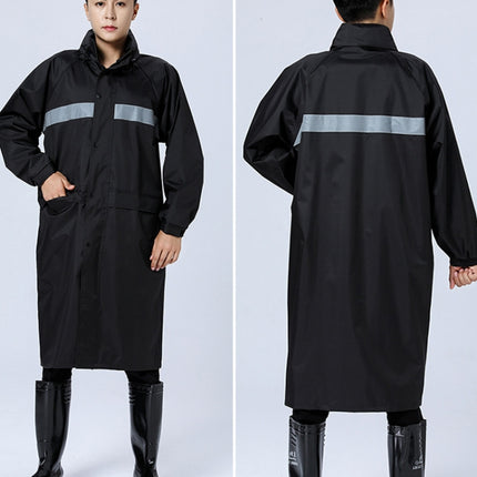 X18 Siamese Raincoat Outdoor Adult Reflective Riding Raincoat, Size: XXL(Black)-garmade.com