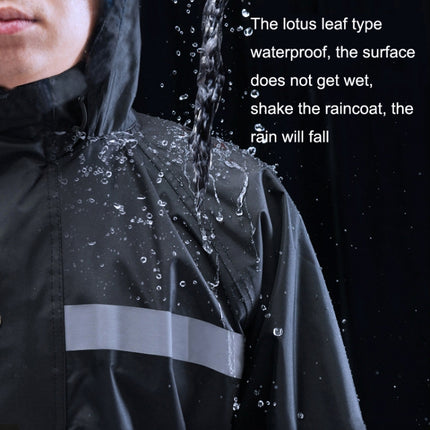 X18 Siamese Raincoat Outdoor Adult Reflective Riding Raincoat, Size: XXL(Black)-garmade.com