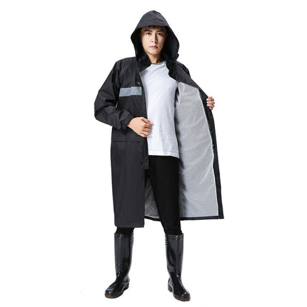 X18 Siamese Raincoat Outdoor Adult Reflective Riding Raincoat, Size: XXXL(Black)-garmade.com