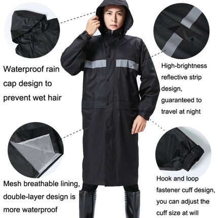 X18 Siamese Raincoat Outdoor Adult Reflective Riding Raincoat, Size: XXXXL(Black)-garmade.com