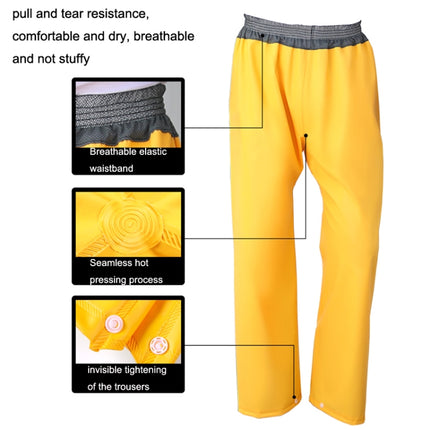 Adult Anti-Riot HD Double Brim Raincoat Rainpants Sets, Size: M(Yellow)-garmade.com