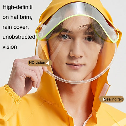 Adult Anti-Riot HD Double Brim Raincoat Rainpants Sets, Size: M(Sea Blue)-garmade.com