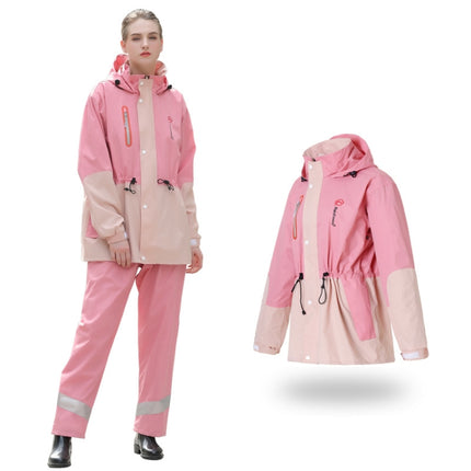 Rainfreem Outdoor Reflective Fashion Split Raincoat Rain Pants Set, Size: S(Pink)-garmade.com