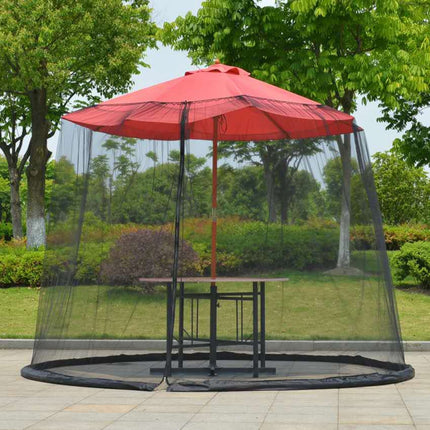 HY-0205 300 x 230 cm Outdoor Parasol Anti-mosquito Net Cover, Dimensions: Straight Rod Umbrellas(Black)-garmade.com