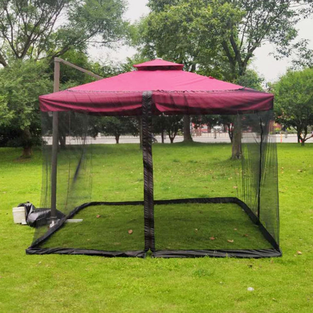 HY-0205 300 x 230 cm Outdoor Parasol Anti-mosquito Net Cover, Dimensions: Square Umbrellas(Black)-garmade.com
