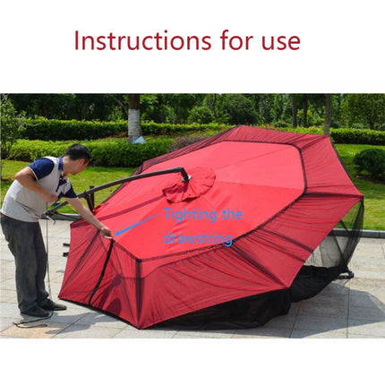 HY-0205 300 x 230 cm Outdoor Parasol Anti-mosquito Net Cover, Dimensions: Square Umbrellas(Black)-garmade.com