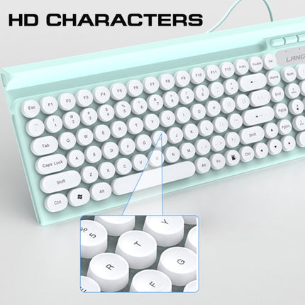 LANGTU L3 102 Keys Anti-Spill Silent Office Wired Mechanical Keyboard, Cable Length: 1.5m(Pink)-garmade.com
