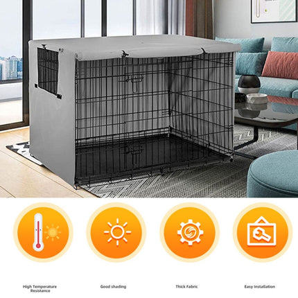 Oxford Cloth Pet Cage Cover Outdoor Furniture Dustproof Rainproof Sunscreen Cover, Size: 63.5x48x50cm(Black)-garmade.com