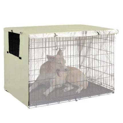 Oxford Cloth Pet Cage Cover Outdoor Furniture Dustproof Rainproof Sunscreen Cover, Size: 63.5x48x50cm(Beige)-garmade.com