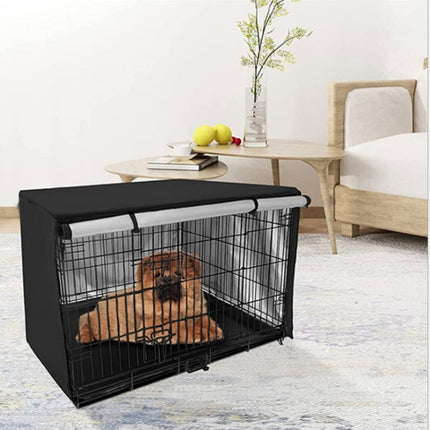 Oxford Cloth Pet Cage Cover Outdoor Furniture Dustproof Rainproof Sunscreen Cover, Size: 79x50.8x53cm(Black)-garmade.com