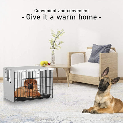 Oxford Cloth Pet Cage Cover Outdoor Furniture Dustproof Rainproof Sunscreen Cover, Size: 109x74x76cm(Grey)-garmade.com