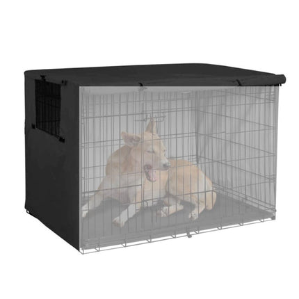 Oxford Cloth Pet Cage Cover Outdoor Furniture Dustproof Rainproof Sunscreen Cover, Size: 124.5x79x84cm(Black)-garmade.com