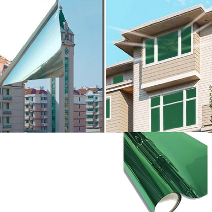 5 PCS Sunscreen Shading Film One-way Perspective Anti-peeping Glass Sticker, Specification: 30x100cm(Green Silver Single Permeable)-garmade.com