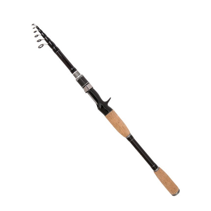 Telescopic Carbon Lure Rod Short Section Fishing Casting Rod, Length: 2.4m(Curved Handle)-garmade.com
