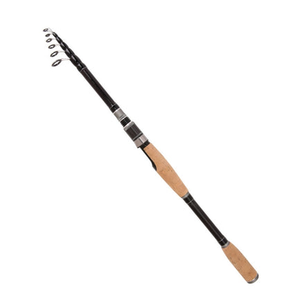Telescopic Carbon Lure Rod Short Section Fishing Casting Rod, Length: 2.4m(Straight Handle)-garmade.com