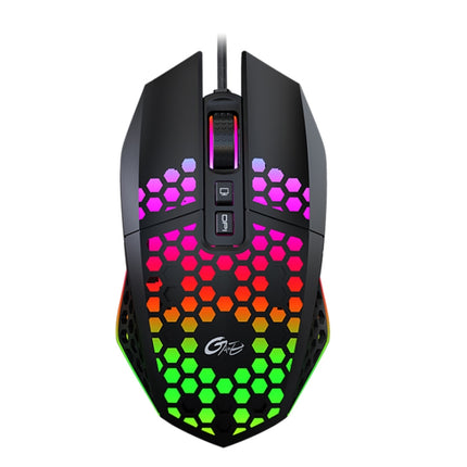 FMOUSE X801 8 Keys 1600DPI Hollow Luminous Gaming Office Mouse,Style: Black Wired-garmade.com