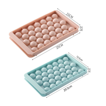 33 Grid Round Ice Hockey Mold With Lid Ice Box Small Marble Ice Tray, Random Color Delivery-garmade.com