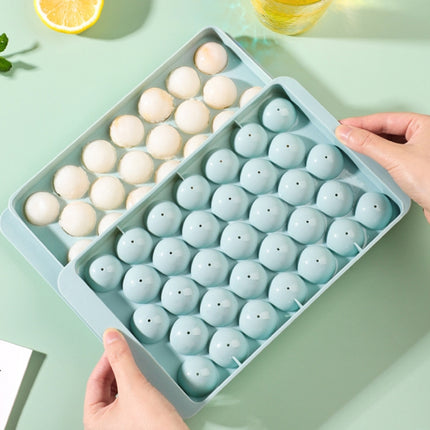 33 Grid Round Ice Hockey Mold With Lid Ice Box Small Marble Ice Tray, Random Color Delivery-garmade.com
