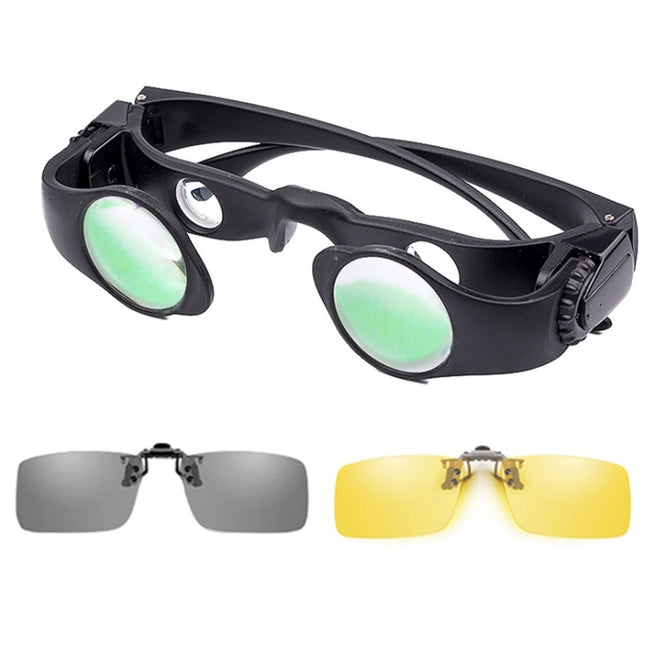 8x Fishing Binoculars Zoomable Telescope Glasses ,Style: Telescope+Gray Yellow Clip-garmade.com
