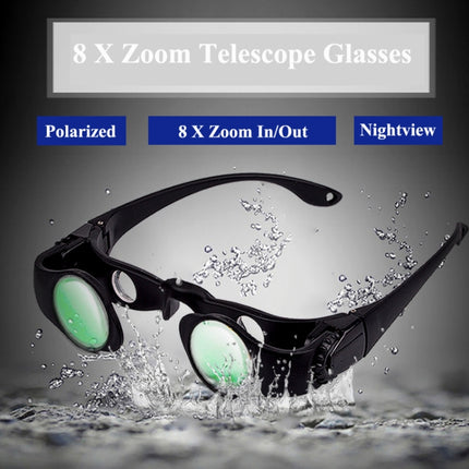 8x Fishing Binoculars Zoomable Telescope Glasses ,Style: Telescope+Yellow+Red Clip-garmade.com