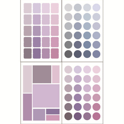 10 Sets Colorful Dot Stickers Gradient Labels Geometric Decorative Stickers Index Stickers(Purple)-garmade.com