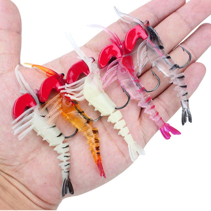 5 Color / Set Multi-section Lead Head Soft Shrimp Fake Bait Freshwater Sea Fishing Lure-garmade.com