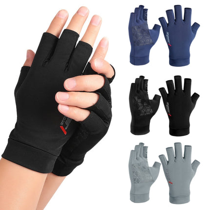 Sports Riding High Elasticity Fishing Protective Gloves, Size: One Size(Black Half Finger)-garmade.com