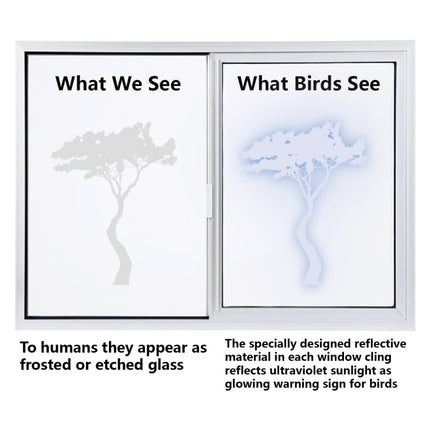 2 Sets Transparent Window Decals Protect Wild Birds From Impact Decals(Animal A3A4)-garmade.com