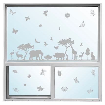 2 Sets Transparent Window Decals Protect Wild Birds From Impact Decals(Leaf A5A6)-garmade.com