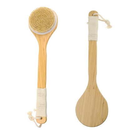 Natural Bristle Massage Exfoliating Shower Brush(As Show)-garmade.com