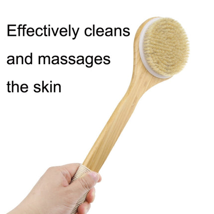 Natural Bristle Massage Exfoliating Shower Brush(As Show)-garmade.com