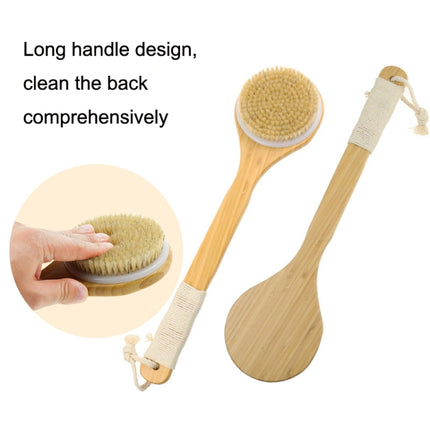Natural Bristle Massage Exfoliating Shower Brush(As Show)-garmade.com