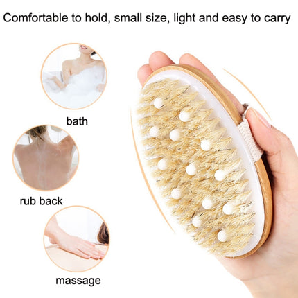PPR Soft Beaded Boar Bristle Handleless Oval Massage Bath Brush(As Show)-garmade.com