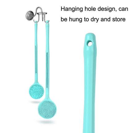 Silicone Massage Long Handle Double Sided Bath Brush(Pink)-garmade.com