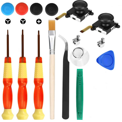 Joy-Con 3D Joystick Repair Screwdriver Set Gamepads Disassembly Tool For Nintendo Switch, Series: 17 In 1-garmade.com